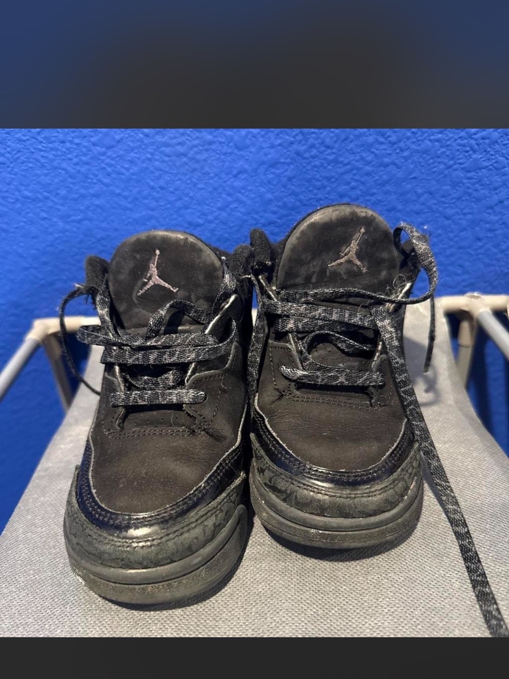 Jordan Kids Black Sneakers with Silver Jumpman